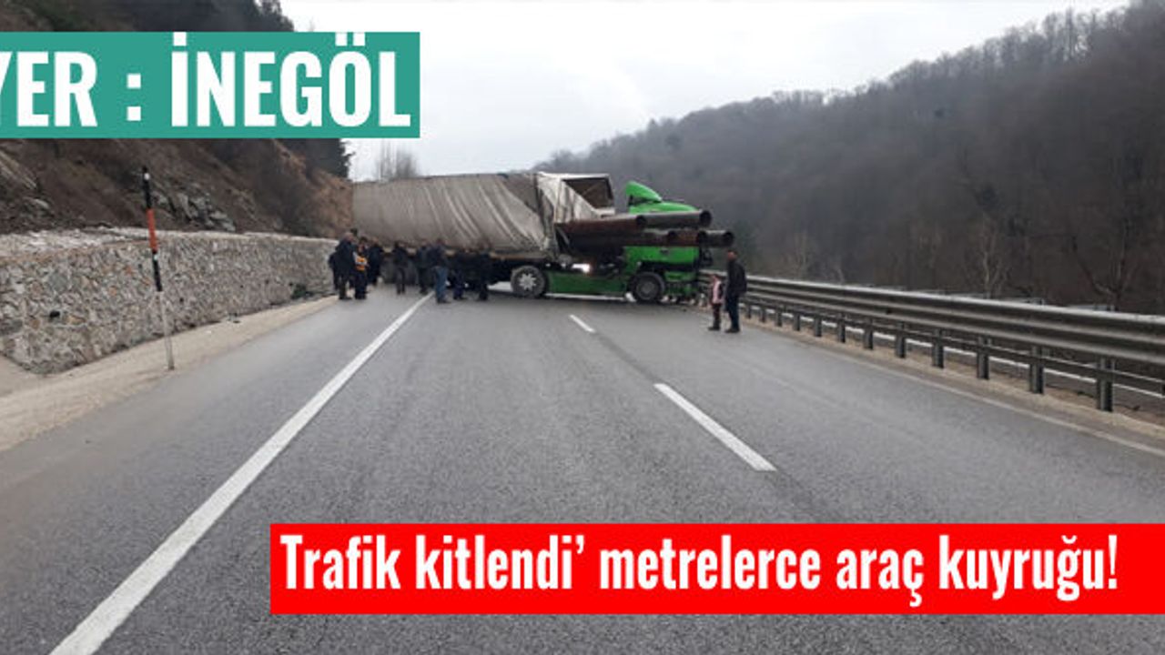 Mezitler bölgesinde tır kazası yaptı yol trafiğe kapandı!