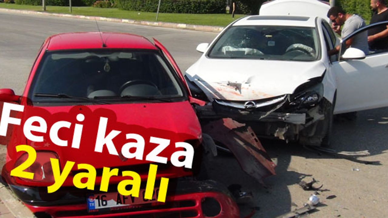 İnegöl Alanyurt yolunda kaza 2 yaralı