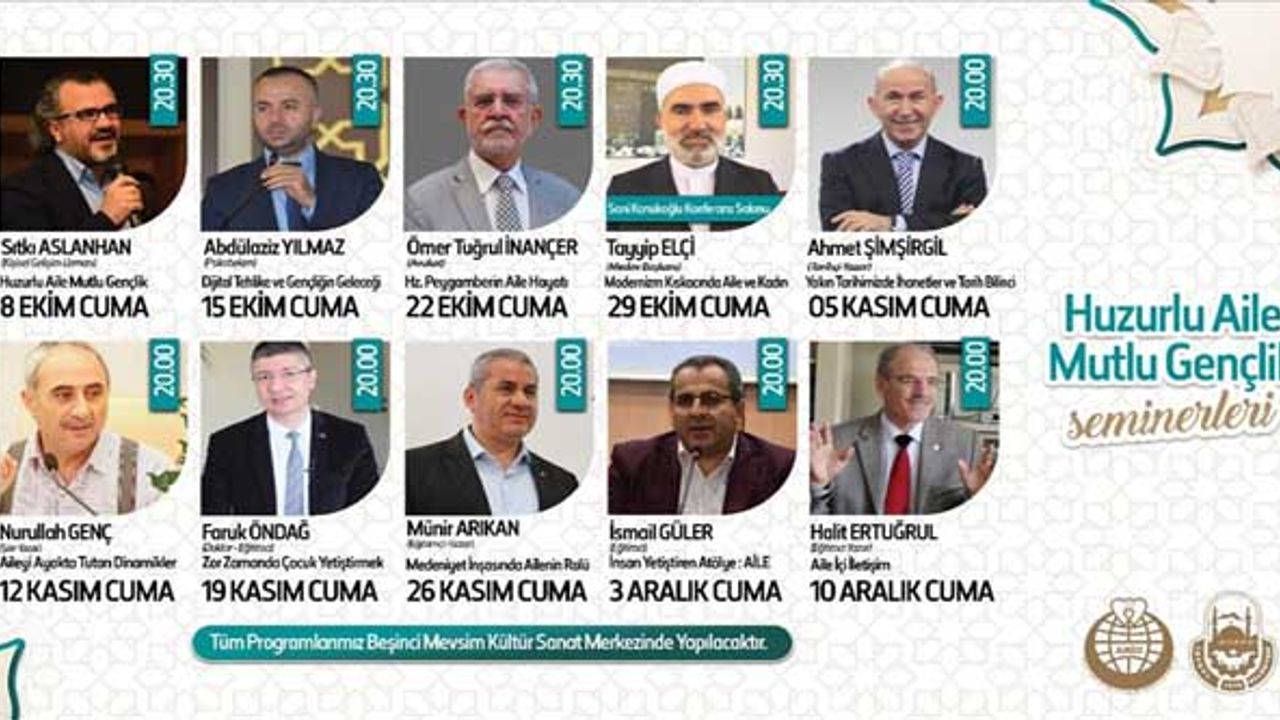 Huzurlu Aile Mutlu Gençlik Seminerleri Başlıyor