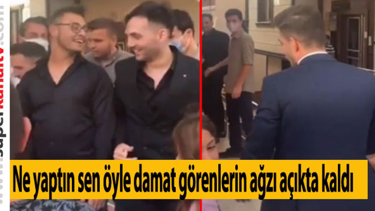 Gelin evinin kapısında damattan ters köşe, konukların bile ağzı açık kaldı