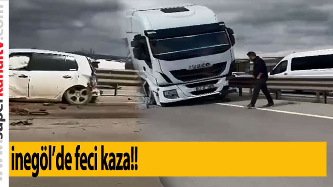 İnegöl'de su yüklü tırla otomobil çarpıştı