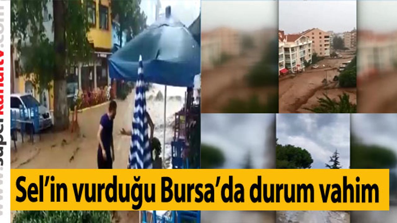 Gemlik ve Mudanya'yı sel vurdu