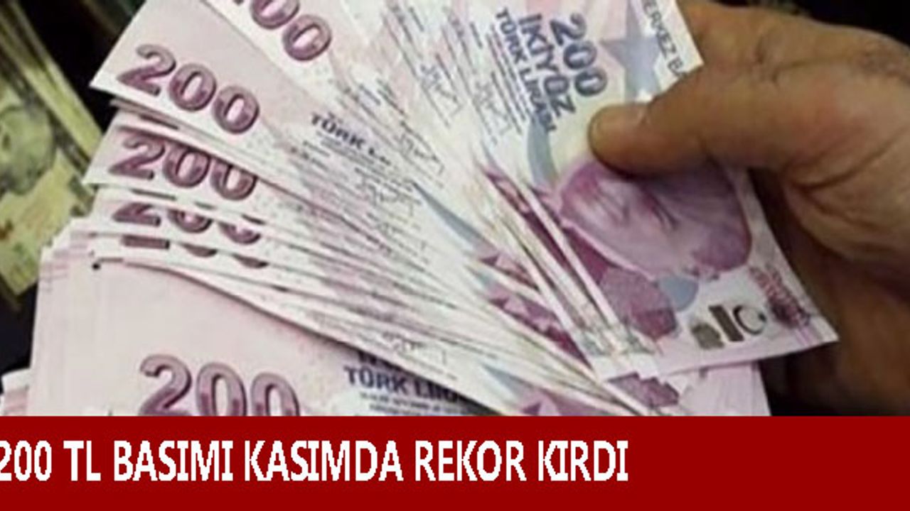200 TL basımı kasımda rekor kırdı