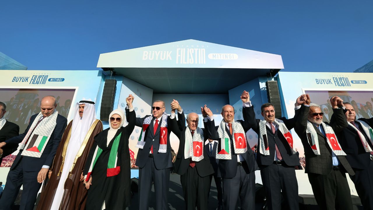 Büyük Filistin Mitingi'ne Yeniden Refah Partisi Genel Başkanı Fatih Erbakan katılmadı