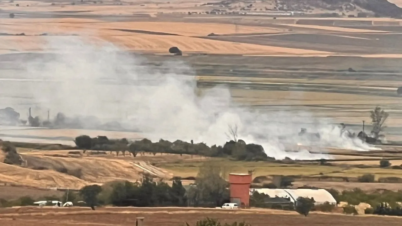 Edirne Keşan'da anız yakımına ortak tepki