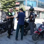 Düzce'de yaya yollarında motorlu araç denetimi