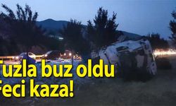 Bursa'da cam şişe yüklü tır devrildi