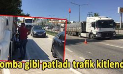 Kaza sonrası trafik kitlendi