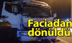 Tırların çarpıştığı kazada 1 kişi yaralandı