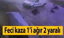 Hafif ticari araç ile motosiklet çarpıştı