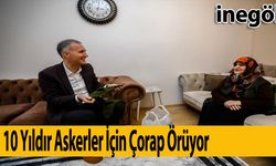 İnegöllü Yaşlı Kadın 10 Yıldır Askerler İçin Çorap Örüyor