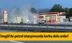 İnegöl'de petrol istasyonunda korku dolu anlar!