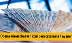 Ödeme süresi olmayan idari para cezalarına 1 ay sınırı
