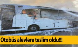 Otobüs alevlere teslim oldu