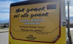 İnegöl’de halk otobüsünde dikkat çeken reklam