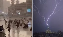 Mekke'de şiddetli fırtına ve yağmur: Müslümanlar zor anlar yaşadı