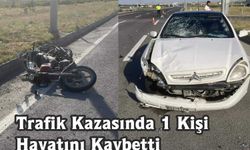 İpsala da trafik kazasında motosiket sürücüsü yaşamını kaybetti