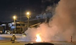 İnegöl'de Otomobil Seyir Halinde Alev Aldı