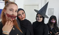 Antalya'da ATABEM kursiyerlerden korku filmi makyajı