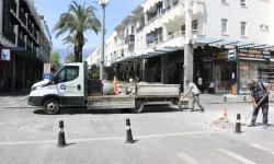 Antalya'da Kemer Liman Caddesi'nde bakım ve onarım