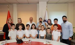 Gebze'de minik öğrencilerden Başkan Büyükgöz' ziyaret