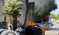 İnegöl’de çakmak yüklü araç alev alev yandı