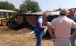 Yangında 500 balya zarar gören üreticiye destek