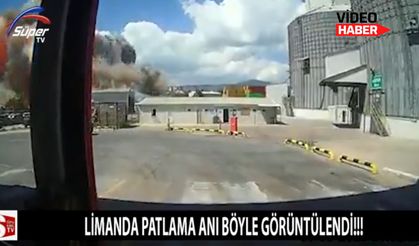 Kocaeli Derince Limanı'nda patlama anı..