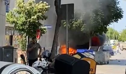 İnegöl’de çakmak yüklü araç alev alev yandı