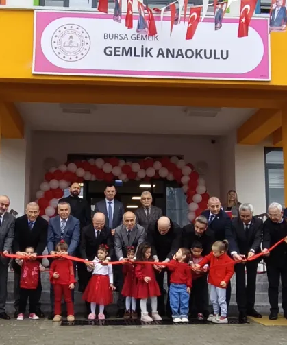 Bursa'da Gemlik ilçesinde anaokulu törenle açıldı