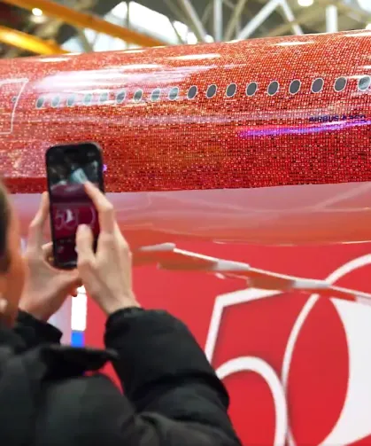 THY'den 500'üncü uçak gururu... 100 bin çalışanın fotoğrafı gökyüzünde