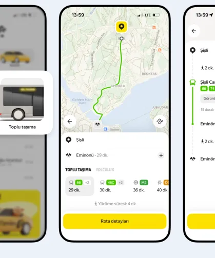 Yandex Go'ya toplu taşıma planlama özelliği