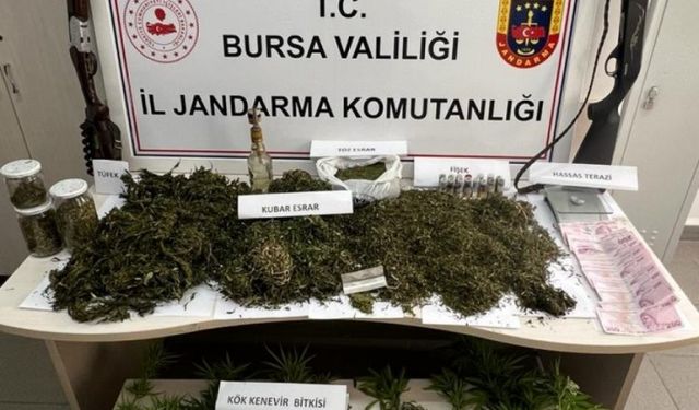 İnegöl'de uyuşturucu madde ticareti yapan şahısa baskın!