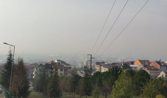 İnegöl'de hava kirliliği böyle görüntülendi 