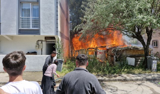 İnegöl huzur mahallesinde korkutan yangın