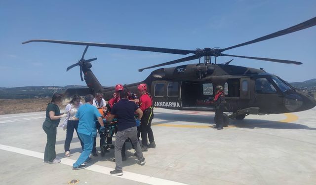 Kaza sonrarı İnegöl'de nefes kesen helikopterli kurtarma operasyonu