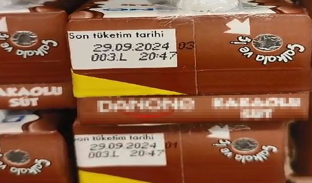 İnegöl'de zincir marketinde tarihi geçmiş süt