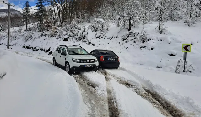 Sakarya'dan kar raporu... Kapalı grup yolu kalmadı