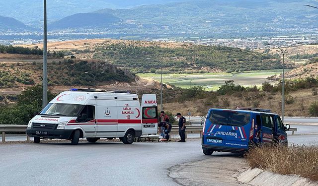 İnegöl'de motosiklet sürücüsü ölümden döndü