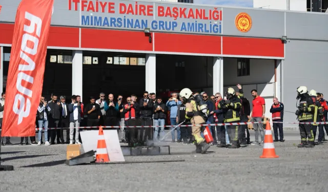 Kayseri Büyükşehir'den lityumlu yangın tatbikatı