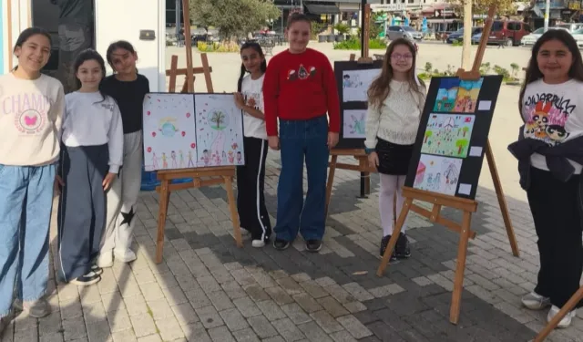 Bursa Gemlik'te çocuklar haklarını resimleriyle anlattı