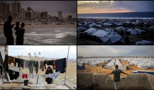 Çadırları su bastı! Filistinlilerin yaşadığı dramı derinleştiriyor