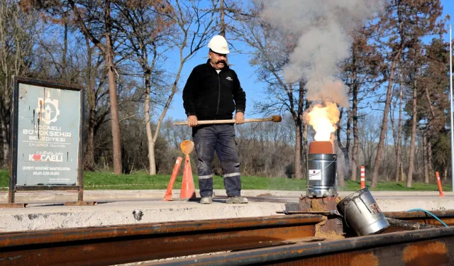 Kartepe Tramvay Hattı'nda ilk kaynak gerçekleşti