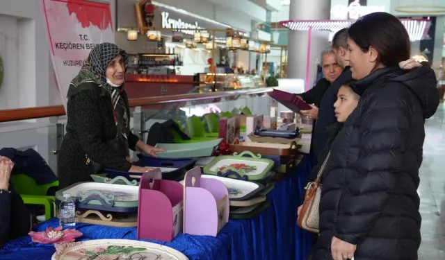 Ankara Keçiören'de konukevi sakinlerinden el emeği sergisi