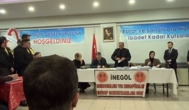 İnegöl Berberler odasında yeni başkan İsmail Dügen oldu