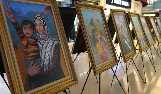 Konya'da Gazzeli çocuklardan 'Sessiz Fırçalar'