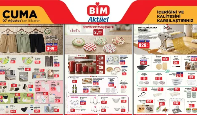 BİM 7 Ağustos 2026 kataloğu yayımlandı! İşte indirimli ürünler ve fiyatları
