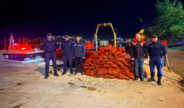 Bursa Gemlik'te 1,5 ton midyeye el konuldu
