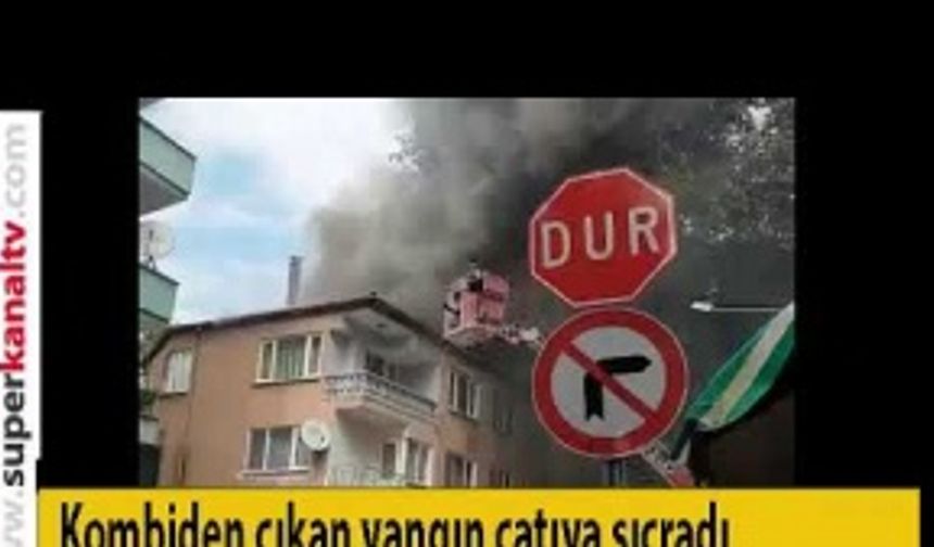 inegöl'de kombiden çıkan yangın çatıya sıçradı