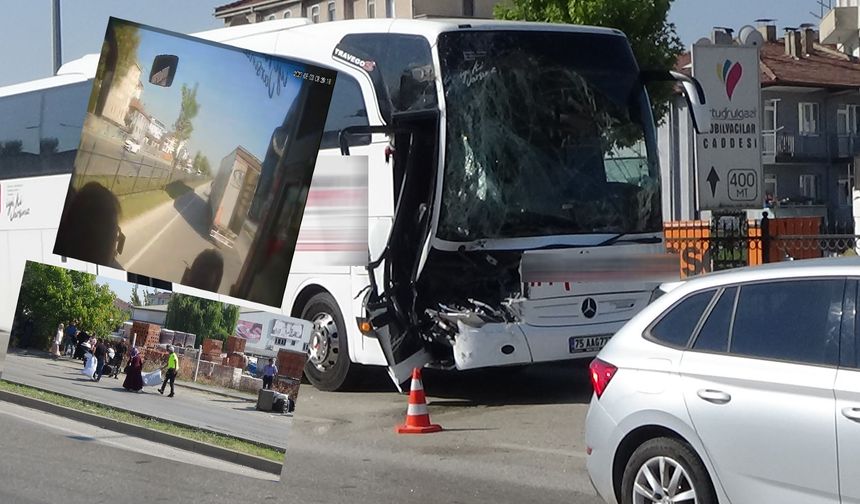 İnegöl'de otobüs ile tır çarpıştı 2 yaralı